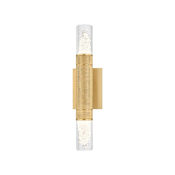 Hudson Valley Lighting Glen Cove 2 Light 17" Tall Wall Sconce with Clear Seedy Glass Shades Aged Brass
