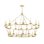 Hudson Valley Lighting Allendale 28 Light 58" Wide Two-Tier Candle Chandelier Aged Brass