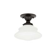 Hudson Valley Lighting Petersburg Single Light 10" Wide Semi-Flush Ceiling Fixture Old Bronze