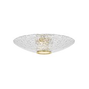Hudson Valley Lighting New Haven 20" Wide LED Semi-Flush Bowl Ceiling Fixture with Cast Piastra Glass Shade Aged Brass