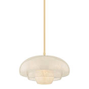Hudson Valley Lighting Auburndale 18" Wide Pendant with Layered Clear Glass Shades Aged Brass