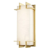 Hudson Valley Lighting Delmar Single Light 15" Tall LED Wall Sconce Aged Brass