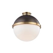 Hudson Valley Lighting Latham Single Light 15" Wide Flush Mount Globe Ceiling Fixture Aged / Antique Distressed Bronze