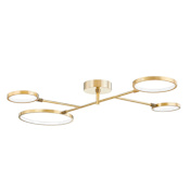 Hudson Valley Lighting Saturn 4 Light 43" Wide LED Fixed Rail Ceiling Fixture Aged Brass