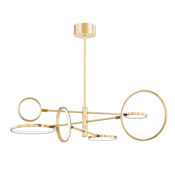 Hudson Valley Lighting Saturn 6 Light 45" Wide LED Ring Chandelier Aged Brass