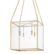 Hudson Valley Lighting Catskill 4 Light 18" Wide Square Chandelier Aged Brass