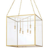 Hudson Valley Lighting Catskill 8 Light 24" Wide Square Chandelier Aged Brass