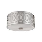 Hudson Valley Lighting Genesee 2 Light 14" Wide Flush Mount Drum Ceiling Fixture Polished Nickel