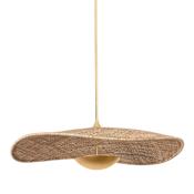 Hudson Valley Lighting Shiloh 52" Wide 3000K LED Rattan Pendant Vintage Gold Leaf