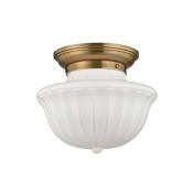 Hudson Valley Lighting Dutchess Single Light 12" Wide Semi-Flush Ceiling Fixture Aged Brass