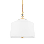 Hudson Valley Lighting White Plains 14" Wide Pendant Aged Brass
