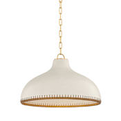 Hudson Valley Lighting Southfields 21" Wide Pendant Aged Brass / Ceramic Cream Pebble
