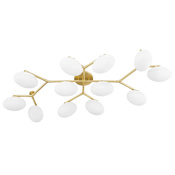 Hudson Valley Lighting Wagner 12 Light 60" Wide LED Flush Mount Ceiling Fixture Aged Brass