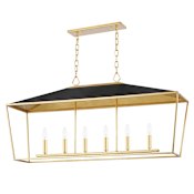 Hudson Valley Lighting Paxton 6 Light 48" Wide Taper Candle Style Chandelier Gold Leaf / Black