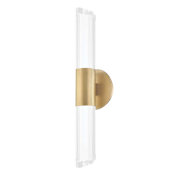 Hudson Valley Lighting Rowe 2 Light 20" Tall LED Wall Sconce Aged Brass