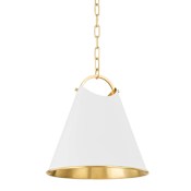 Hudson Valley Lighting Burnbay 14" Wide Pendant Aged Brass