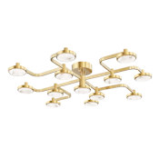 Hudson Valley Lighting Meander 13 Light 43" Wide LED Semi-Flush Ceiling Fixture Aged Brass