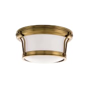 Hudson Valley Lighting Newport 2 Light 10" Wide Flush Mount Ceiling Fixture Aged Brass