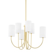 Hudson Valley Lighting Harlem 6 Light 29" Wide Pillar Candle Chandelier Aged Brass