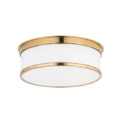 Hudson Valley Lighting Geneva 2 Light 12" Wide Flush Mount Drum Ceiling Fixture Aged Brass