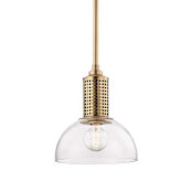 Hudson Valley Lighting Halcyon Single Light 10" Wide Pendant Aged Brass