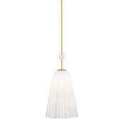 Hudson Valley Lighting Cambria Heights 10" Wide Crystal Pendant with Sfumato Glass Shade Aged Brass