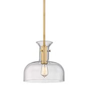 Hudson Valley Lighting Coffey Single Light 12" Wide Pendant Aged Brass