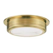 Hudson Valley Lighting Greenport 14" Wide LED Flush Mount Drum Ceiling Fixture Aged Brass