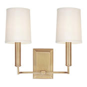 Hudson Valley Lighting Clinton 2 Light 12" Tall Wall Sconce Aged Brass