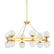 Hudson Valley Lighting Grafton 12 Light 34" Wide LED Chandelier Aged Brass