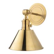 Hudson Valley Lighting Garden City 11" Tall Wall Sconce with Black Metal Shade Aged Brass