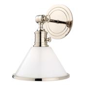 Hudson Valley Lighting Garden City 11" Tall Wall Sconce with Frosted Glass Shade Polished Nickel