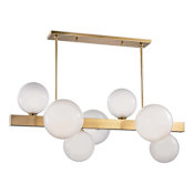 Hudson Valley Lighting Hinsdale 7 Light 21" Wide Linear Chandelier Aged Brass