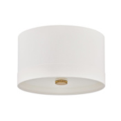 Hudson Valley Lighting Ashland 3 Light 14" Wide Flush Mount Drum Ceiling Fixture with Linen Shade Aged Brass