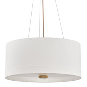Hudson Valley Lighting Ashland 4 Light 22" Wide Pendant with Linen Shade Aged Brass