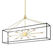 Hudson Valley Lighting Glendale 10 Light 48" Wide Linear Chandelier Aged Brass / Black