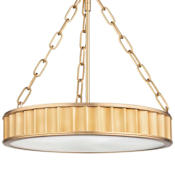 Hudson Valley Lighting Middlebury 3 Light 16" Wide Semi-Flush Ceiling Fixture Aged Brass