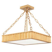 Hudson Valley Lighting Middlebury 3 Light 16" Wide Semi-Flush Square Ceiling Fixture Aged Brass