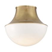 Hudson Valley Lighting Lettie Single Light 15" Wide Integrated LED Flush Mount Bowl Ceiling Fixture Aged Brass