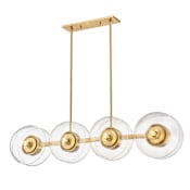 Hudson Valley Lighting Kert 8 Light 50" Wide Linear Pendant Aged Brass