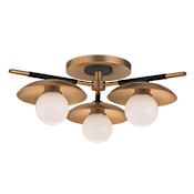 Hudson Valley Lighting Julien 3 Light 13" Wide LED Semi-Flush Ceiling Fixture Aged Brass