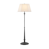 Hudson Valley Lighting Celmins 64" Tall Torchiere Floor Lamp with Paper Shade Black Iron