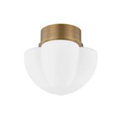 Hudson Valley Lighting Seabrook 11" Wide Semi-Flush Bowl Ceiling Fixture with Glossy Opal Glass Shade Historic Bronze