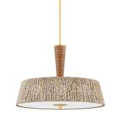 Hudson Valley Lighting George 3 Light 30" Wide Pendant with Abaca Rope Shade Aged Brass