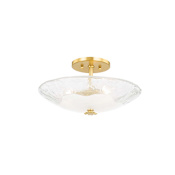 Hudson Valley Lighting Lago 3 Light 16" Wide Semi-Flush Bowl Ceiling Fixture Aged Brass