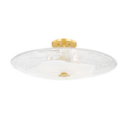 Hudson Valley Lighting Lago 4 Light 24" Wide Semi-Flush Bowl Ceiling Fixture Aged Brass