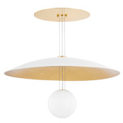 Hudson Valley Lighting Brim 36" Wide LED Suspension Pendant Soft White / Gold Leaf