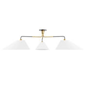 Hudson Valley Lighting Duo 3 Light 72" Wide Semi-Flush Ceiling Fixture Aged Old Bronze