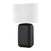 Hudson Valley Lighting Arthur 26" Tall Accent Table Lamp Aged Brass / Black Lava Ceramic