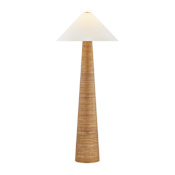 Hudson Valley Lighting Haviland 64" Tall Torchiere Floor Lamp with Linen Shade Aged Brass